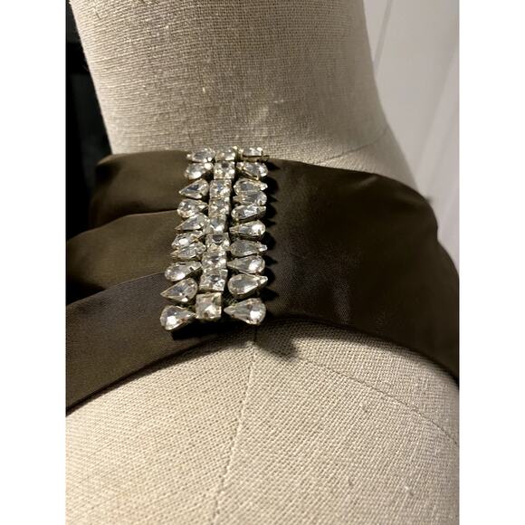 Sachin & Babi Evangeline Olive Green One Shoulder Jewel Midi Dress 8 - Picture 3 of 10